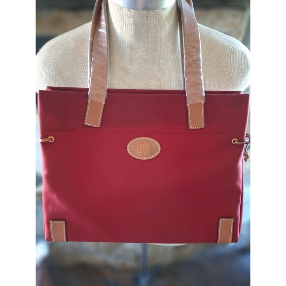 Dooney & Bourke Vintage Authentic Monogrammed Canvas Shoulder Bag RED NEW VTG - Picture 4 of 13